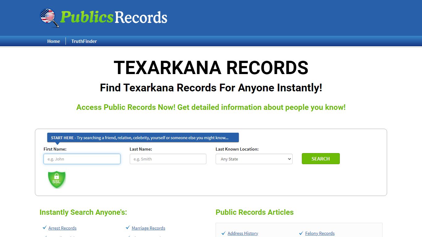 Find Texarkana Records For Anyone