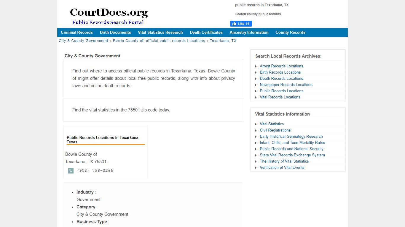 Texarkana, TX Official Public Records - Bowie County Of
